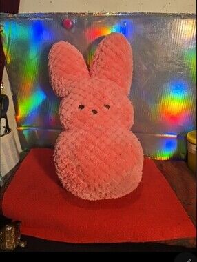 081926 Pink Easter Bunny Peeps 12 Inch  Crochet-D6 box 22aa